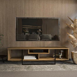 Hanah Home Asal (150) Soporte para TV Nogal y Negro